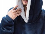Verk 24558 Televizní mikina s kapucí, oversize, tmavě modrá