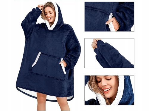Verk 24558 Televizní mikina s kapucí, oversize, tmavě modrá