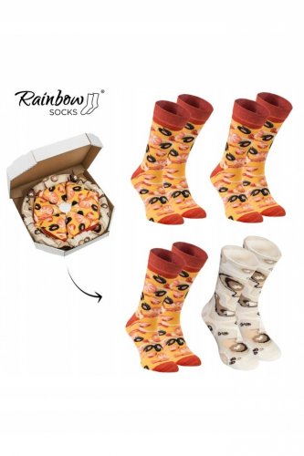 Foxter 2802 Sada 4 párov ponožiek - pizza veľ. 38-43, salámová