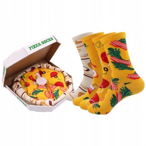 Foxter 2802 Sada 4 párov ponožiek - pizza veľ. 38-43, salámová