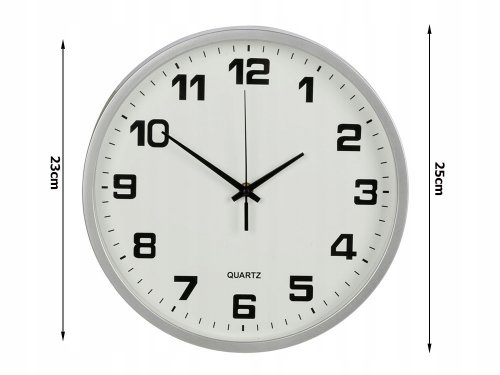Verk 27068 Nástěnné hodiny analogové 25 cm stříbrné