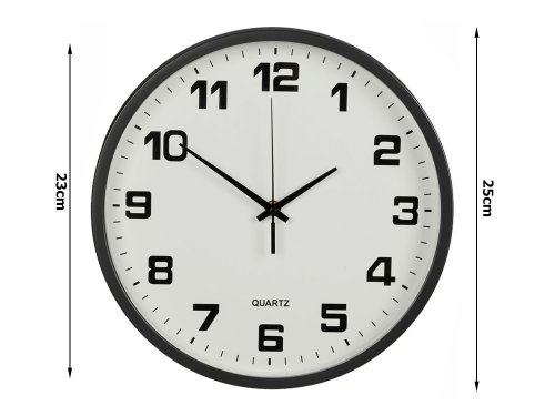 Verk 27068 Nástěnné hodiny analogové 25 cm černé