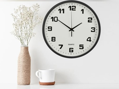 Verk 27068 Nástenné hodiny analógové 25 cm čierne