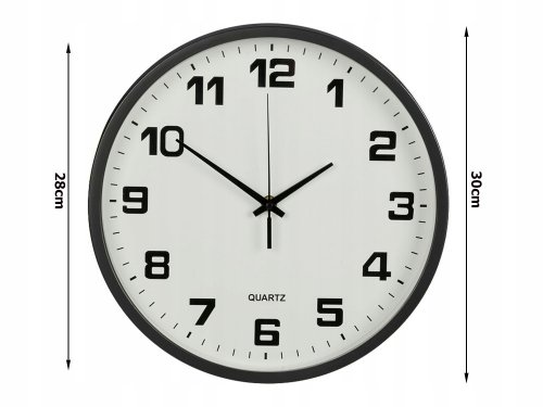 Verk 27069 Nástěnné hodiny analogové 30 cm černé