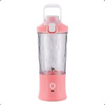 Verk 07296 Fľaša so Smoothie mixérom LED RGB, 600 ml ružová