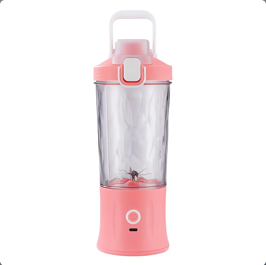 Verk 07296 Fľaša so Smoothie mixérom LED RGB, 600 ml ružová