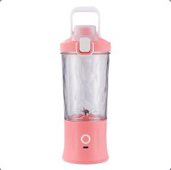 Verk 07296 Fľaša so Smoothie mixérom LED RGB, 600 ml ružová