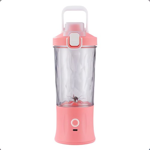 Verk 07296 Fľaša so Smoothie mixérom LED RGB, 600 ml ružová