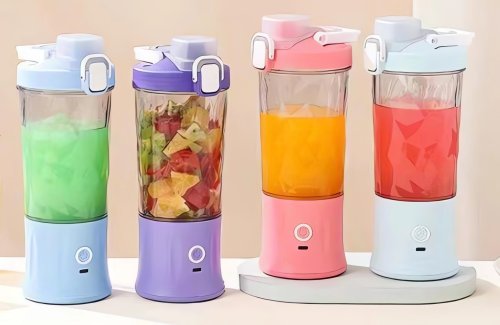 Verk 07296 Fľaša so Smoothie mixérom LED RGB, 600 ml ružová