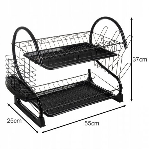 Ruhhy 24634 Poschodový odkvapkávač na riad čierny