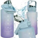 Trizand 24496 Motivačná fľaša na vodu 2000 ml, fialovomodrá