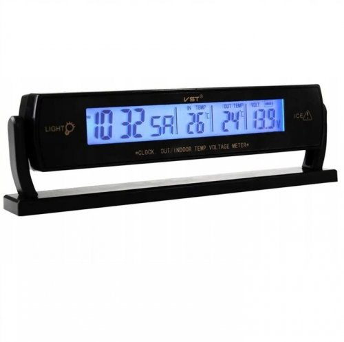 APT AG97B Teplomer do auta s hodinami a voltmetrom 3 v 1