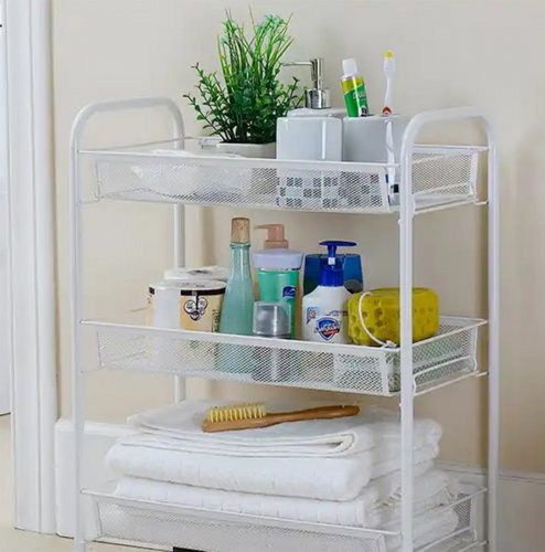 APT AG952A Regál na kolieskach 64 x 44 x 26 cm biela