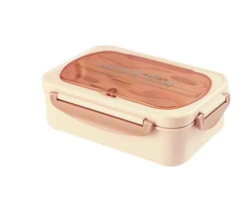 Verk 07270 Svačinový box s příborem 1000 ml, růžový