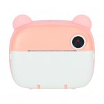 KIK KX3573_1 Dětský instatntní fotoaparát s termotiskárnou, 32 GB, medvěd, růžová