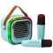 KIK KX3378 Karaoke Bluetooth reproduktor 10 W, 2x bezdrátový mikrofon, modrá