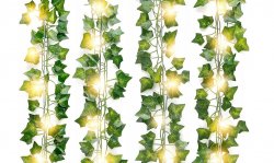 Gardlov 24538 Závesný brečtan drobnolistý s osvetlením, umelý, 50 LED, 25 m