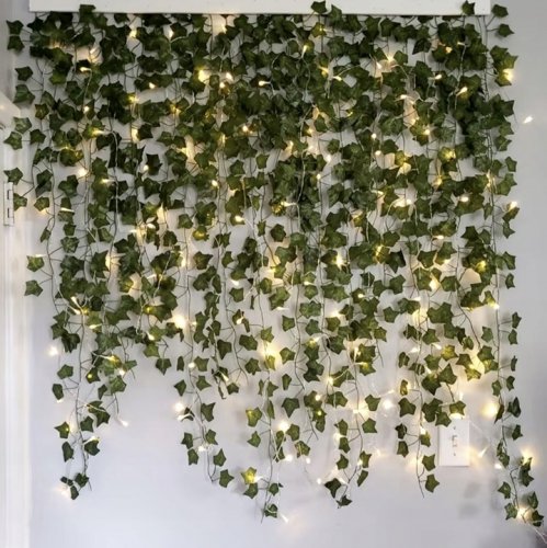 Gardlov 24538 Závesný brečtan drobnolistý s osvetlením, umelý, 50 LED, 25 m