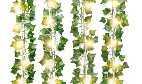 Gardlov 24538 Závesný brečtan drobnolistý s osvetlením, umelý, 50 LED, 25 m