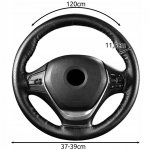 Xtrobb 25304 Protišmykový kožený poťah na volant 37-39 cm, čierna