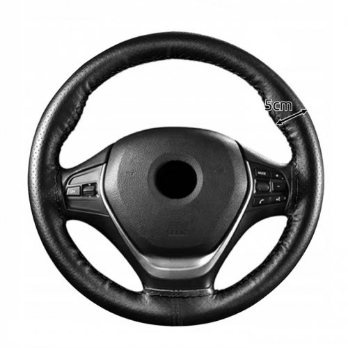 Xtrobb 25304 Protišmykový kožený poťah na volant 37-39 cm, čierna