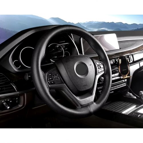 Xtrobb 25304 Protišmykový kožený poťah na volant 37-39 cm, čierna