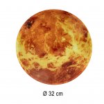 KIK KX3512 Nástenné hodiny Planéta ZEM s LED displejom 32 cm oranžové