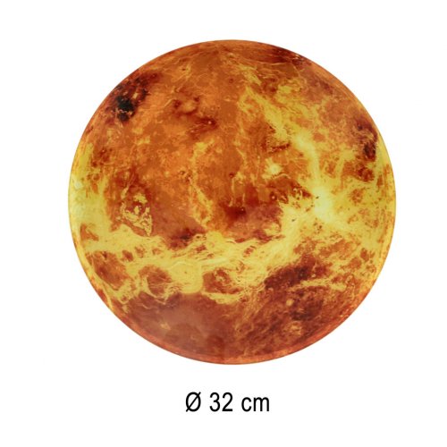 KIK KX3512 Nástenné hodiny Planéta ZEM s LED displejom 32 cm oranžové