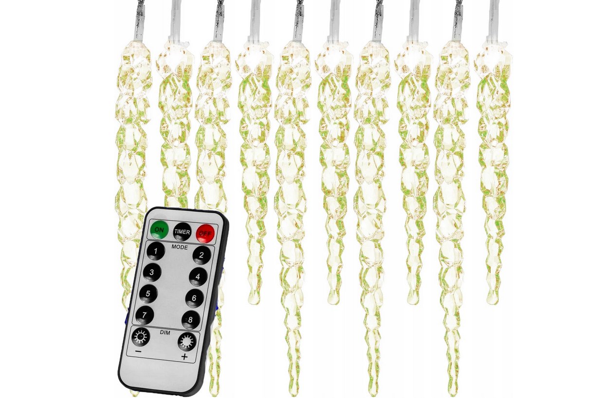 Gordon G367 Vianočné dekoratívne osvetlenie cencúle, 40 LED, teplá biela + ovládač