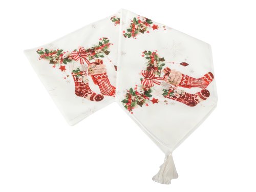 Verk 26255 Vianočný behúň na stôl 205 x 35 cm biely