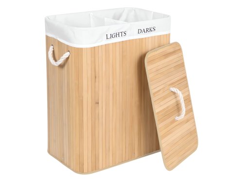 Verk 27278 Dvojitý koš na prádlo bambus, světle hnědý