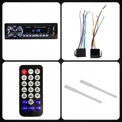 Verk 10135 Autorádio Bluetooth 1-DIN, USB, AUX a SD