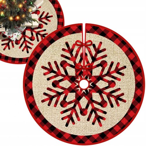 Verk 26188 Deka pod vianočný stromček 120 cm červená károvaná