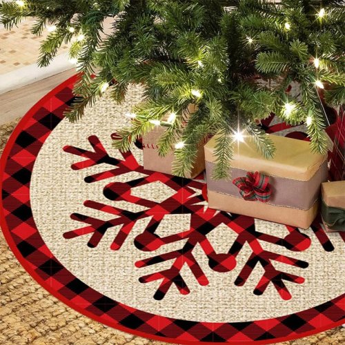 Verk 26188 Deka pod vianočný stromček 120 cm červená károvaná