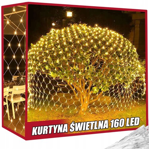 Verk 26203 Vánoční světelná síť 160 LED, USB, 2x2,6m, teplá bílá 