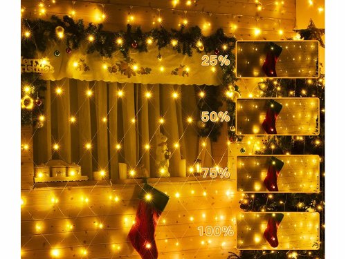 Verk 26203 Vánoční světelná síť 160 LED, USB, 2x2,6m, teplá bílá 