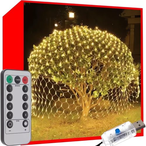 Verk 26203 Vánoční světelná síť 160 LED, USB, 2x2,6m, teplá bílá 