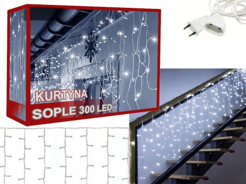 Verk 26212 Vánoční světelný závěs 300 LED, 10m, studená bílá 