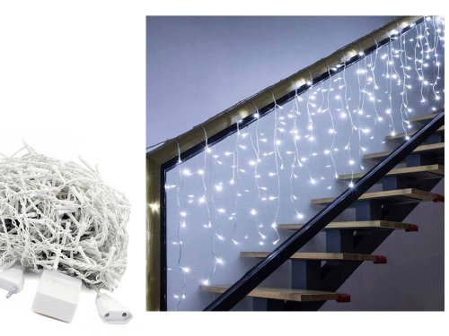 Verk 26212 Vánoční světelný závěs 300 LED, 10m, studená bílá 