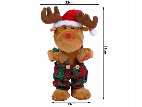 Verk 26286 Tancujúci a spievajúci vianočný sob 32 cm