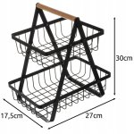 Ruhhy 24265 Dvoupatrový koš na ovoce, kov, dřevo 