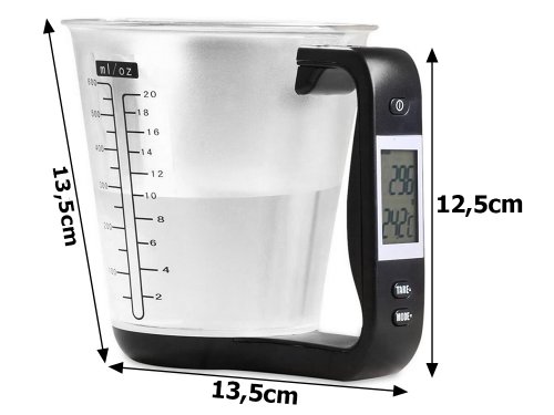 Verk 07242 Digitálna kuchynská odmerka 1kg/1g, čierna