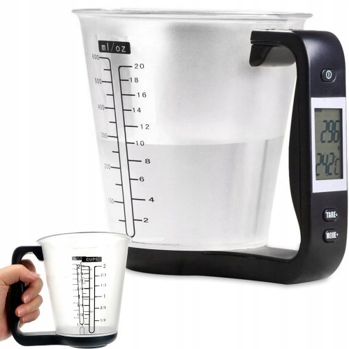 Verk 07242 Digitálna kuchynská odmerka 1kg/1g, čierna