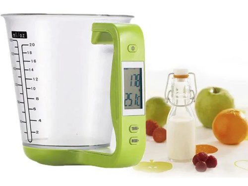 Verk 07242 Digitální kuchyňská odměrka 1kg/1g, zelená