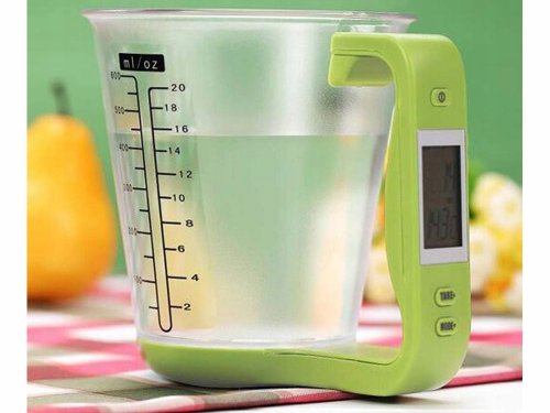 Verk 07242 Digitální kuchyňská odměrka 1kg/1g, zelená