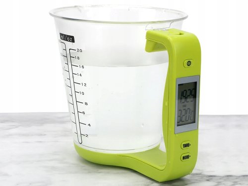 Verk 07242 Digitální kuchyňská odměrka 1kg/1g, zelená