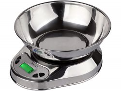 Verk 17141 Digitální kuchyňská váha s miskou 5kg/1g, stříbrná Verk 17141 Digitální kuchyňská váha s miskou 5kg/1g, stříbrná