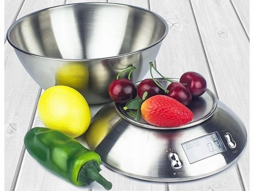Verk 17142 Kuchyňská váha digitální 5kg/1g, stříbrná