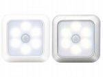 Verk 27412 LED svetlo so senzorom pohybu 6 LED, studená biela, strieborná