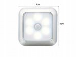 Verk 27412 LED svetlo so senzorom pohybu 6 LED, studená biela, strieborná